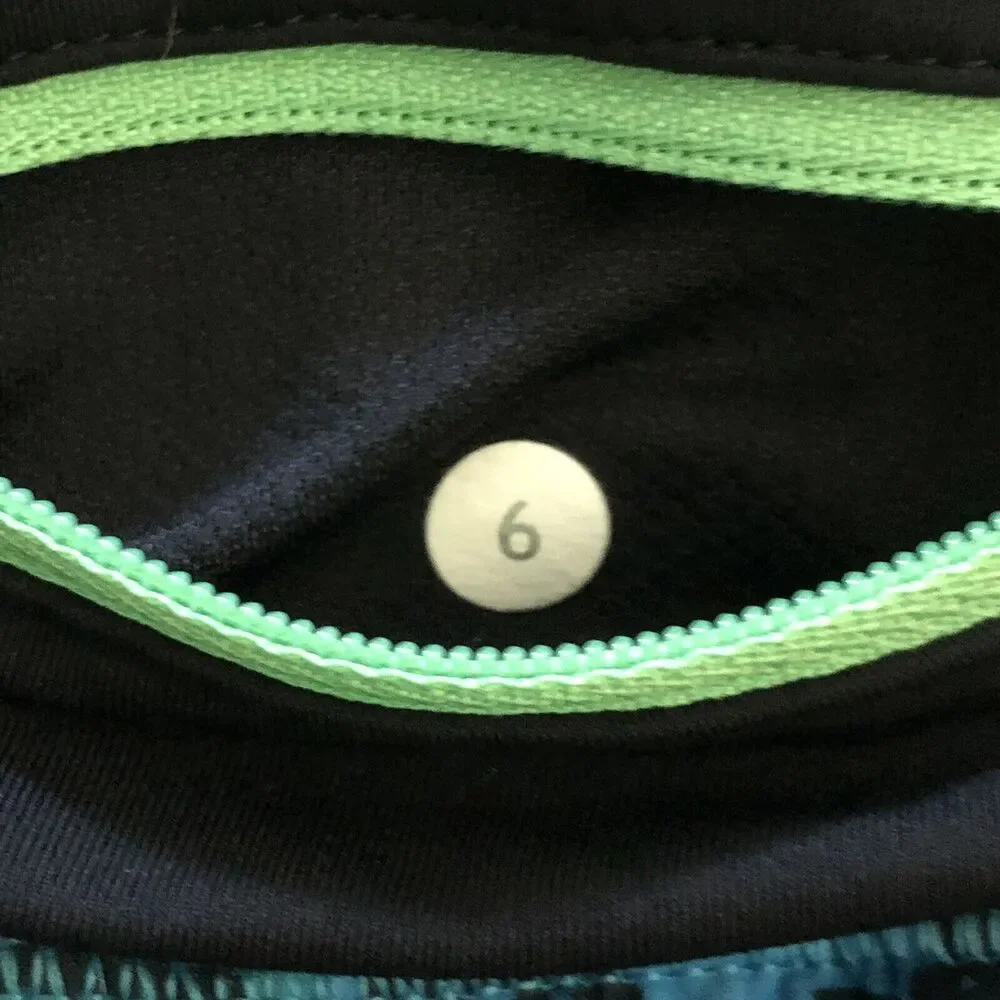 Lululemon Fleur Sombre Kayak Blue Dragonfly Black Pace Rival Skirt II 4-way 6